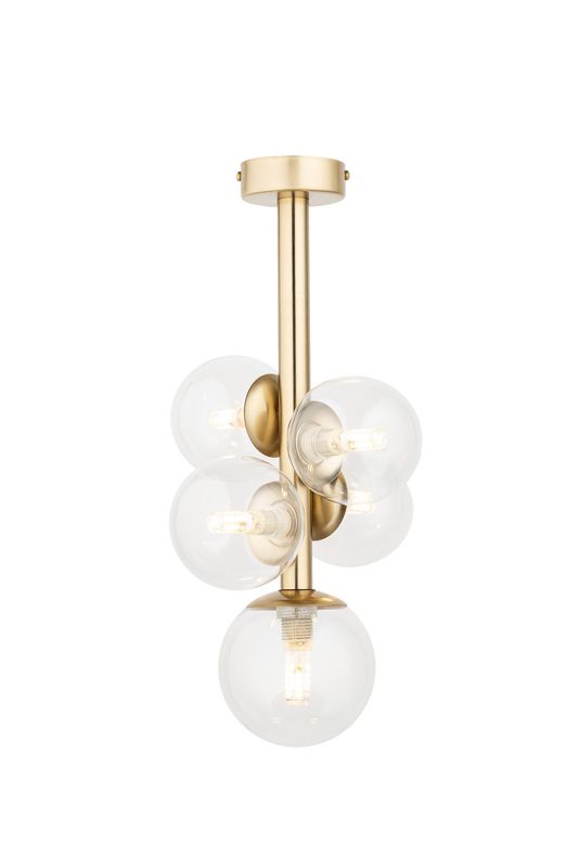 Lampa sufitowa wisząca Sigma Lighting Perla Lux 7729 złoto-przezroczysty dekoracyjna 5xG9 x 1 szt.