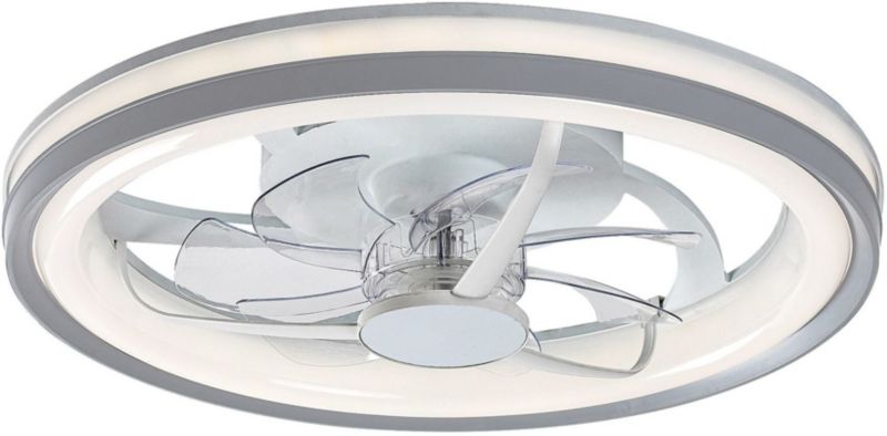 Plafon z wentylatorem Rabalux Fanricius LED 40W, srebrno-biały, Wi-Fi sterowanie, IP20, 1 szt.