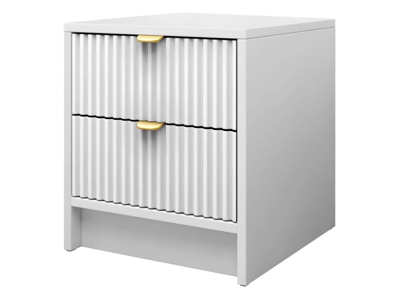 Stolik nocny MIRJAN 24 Tireno 2SZ biały velvet 1 szt.