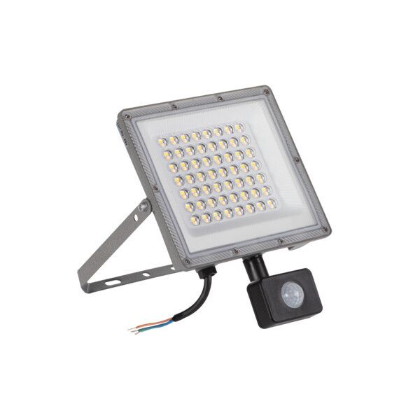 Naświetlacz LED z czujnikiem ruchu Kanlux szary LED 50W 3000/4000/6500K 4300/5400/4850lm IP44 wym: 25 x 19,4 x 5,1 cm - 1 szt.