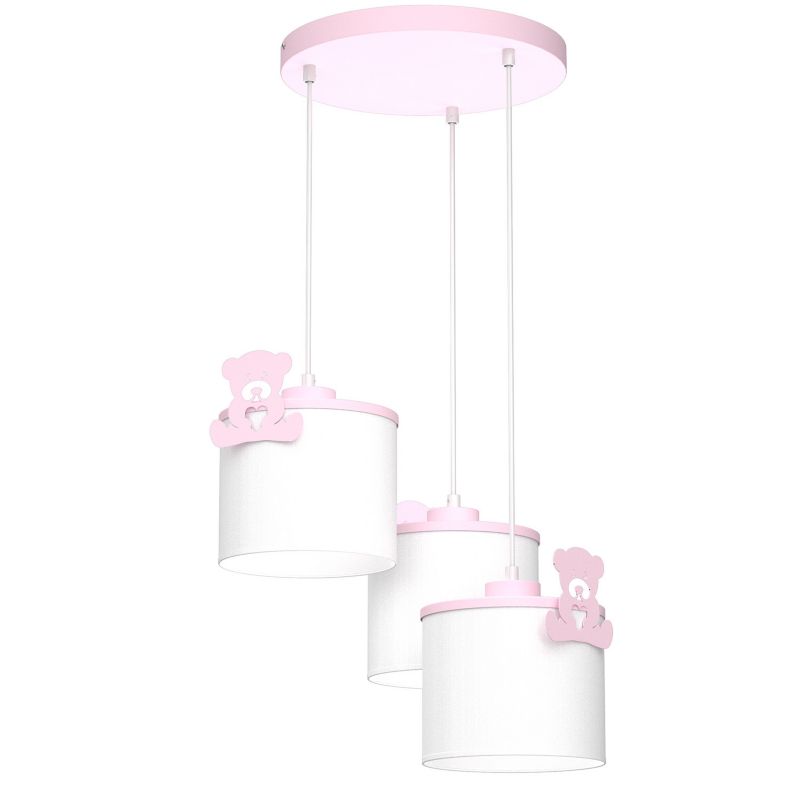 Lampa wisząca Luminex Sweet różowo-biała wym: 115 x 45 x 45 cm 3xE27 x 15W 1 szt.