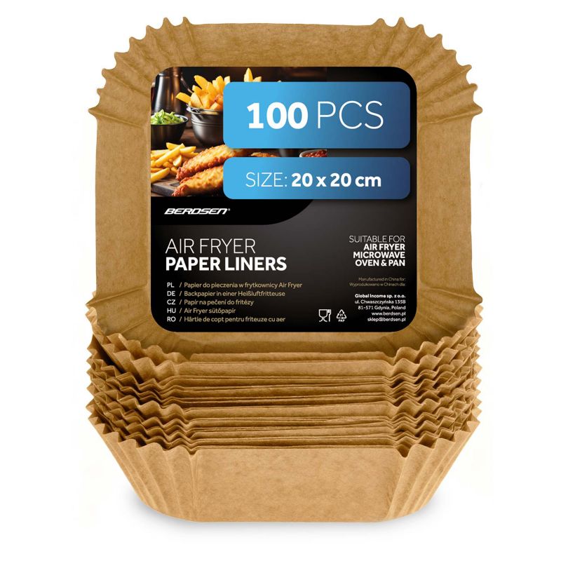 Papier do pieczenia Berdsen 20 cm wkładki do frytkownicy forma Airfryer 100 szt.