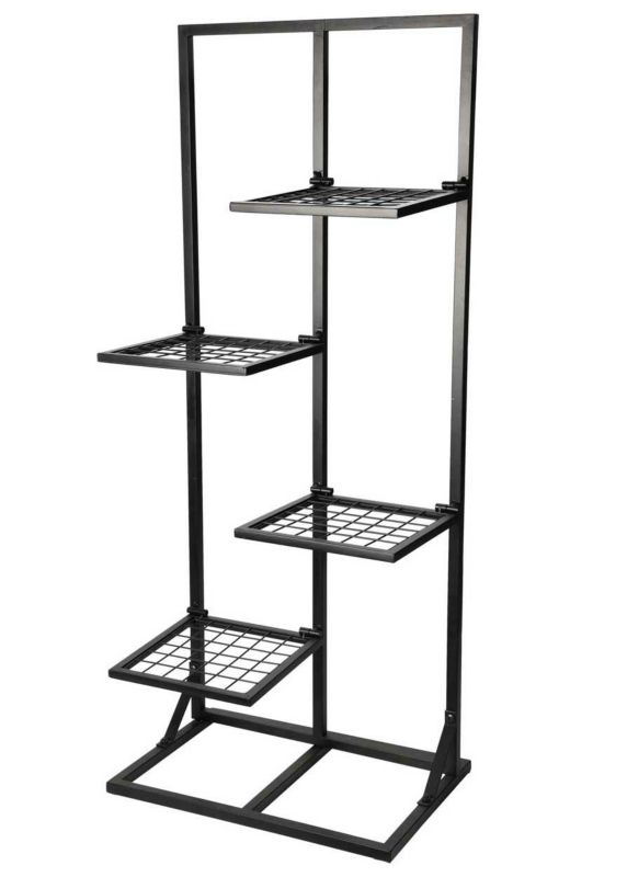 Kwietnik Stojący ProGarden Metalowy Czarny 40x27x102 cm