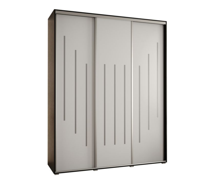 Szafa przesuwna Abiks DAVOS 8 wysoka szer.190cm gł.45cm czarny/biały/srebrny 1szt.