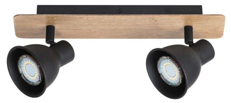 Spot oprawa sufitowa Rabalux Mac buk czarny 2 x GU10 x 15W IP20 wym: 14 x 32 x 10 cm - 1 szt.