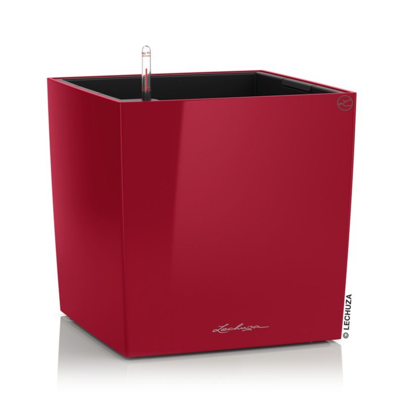 Doniczka Lechuza Do Domu Ogrodu CUBE 50 Czerwona Połysk 1 szt