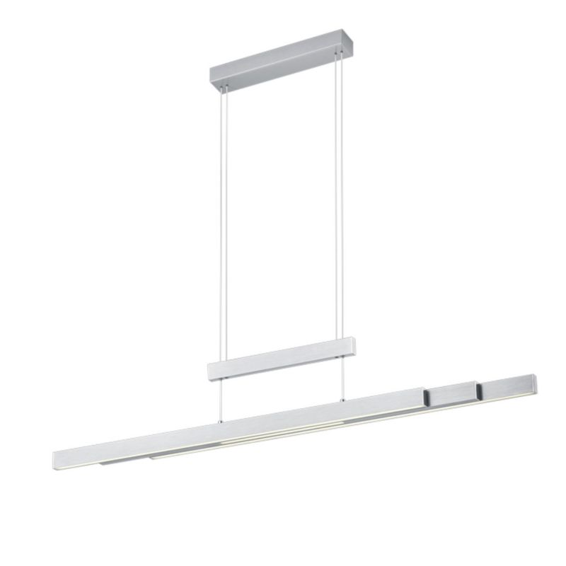 Lampa sufitowa wisząca Trio Trajan srebrno-biała wym: 150 x 150,5 x 6 cm wbudowany LED 54W 1 szt.