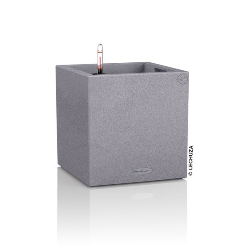 Doniczka Lechuza Do Domu Ogrodu CANTO Stone Kostka 30 Szary Kamień 1 szt