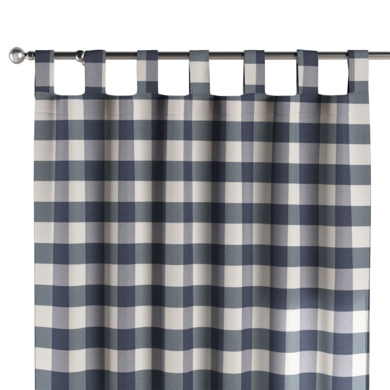 Zasłona na szelkach 1 szt. 130 x 245 cm Dekoria granatowo-biała krata (5,5x5,5cm) 1 szt.