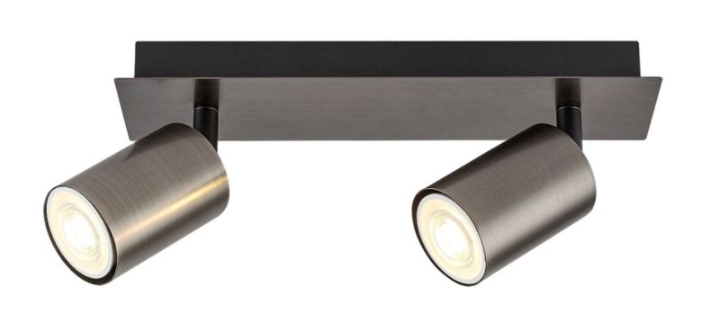 Spot sufitowy Rabalux Gerhard armatnia szarość 2 x GU10 x IP20 wym: 13 x 26 x 5,5 cm - 1 szt.