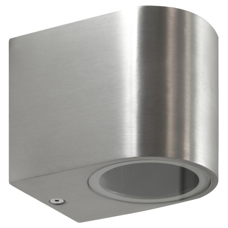 Kinkiet ścienny zewnętrzny Polux Boston srebrno-satynowy 1 x GU10 x IP44 wym: 7,8 x 6,7 x 9,2 cm - 1 szt.