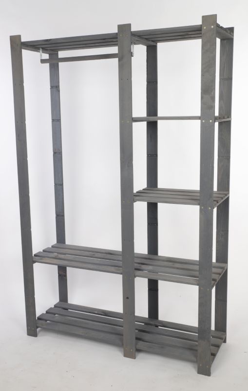 Regał garderobiany MODO24 impregnacja szara 170x110x38 cm duży eko 1 szt.