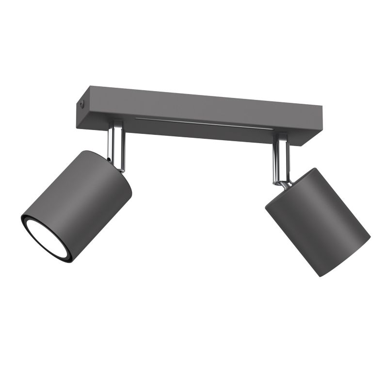 Lampa sufitowa Luminex Striper ciemny szaro-chromowana Listwa z lampami 2 x GU10 x 8W wym: 14,5 x 20 x 5,5 cm - 1 szt.