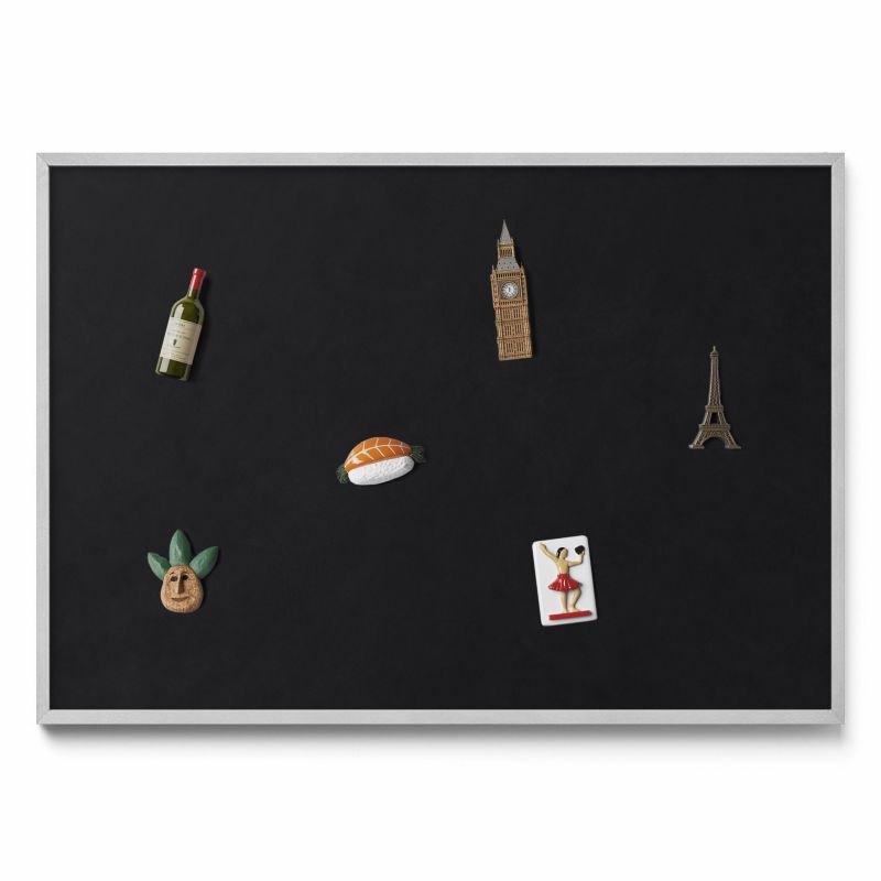 Tablica na magnesy z podróży Tulup 100x70 cm Kolor czarny w srebrnej ramie 1 szt.