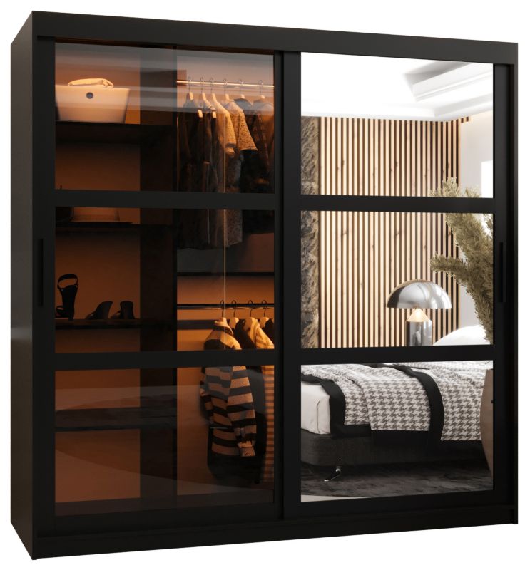 Szafa przesuwna Garderoba DOME 2 180 czarny