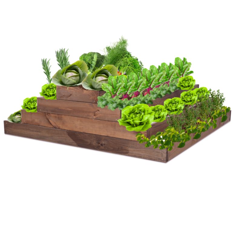 Skrzynia warzywna MODO24 regulowana donica 36x117x100 cm brązowe impregnowane drewno 1 szt