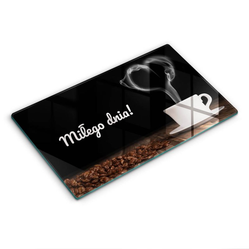 Szklana deska do krojenia Wallfluent 30x52 cm Napis: Miłego dnia 1 szt.