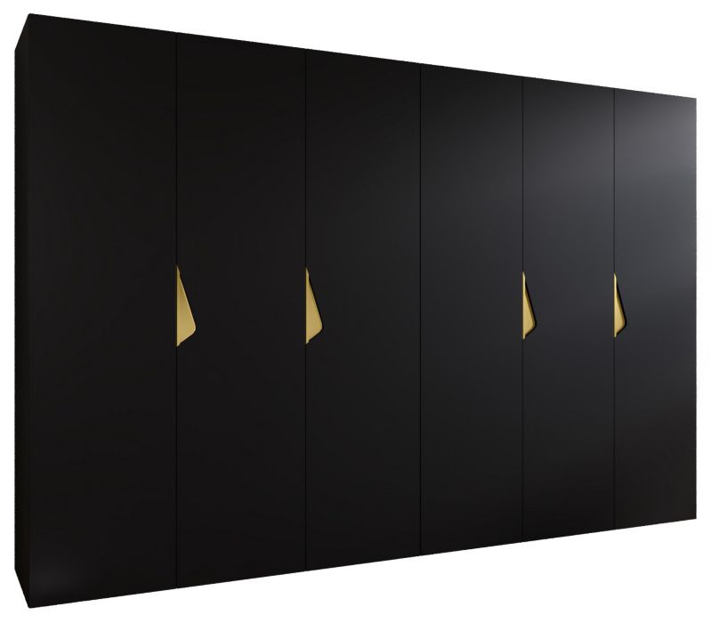Szafa uchylna otwierana Abiks SANDI 1 300 (2x150) wys 202 cm Czarny + Złoty 1 szt