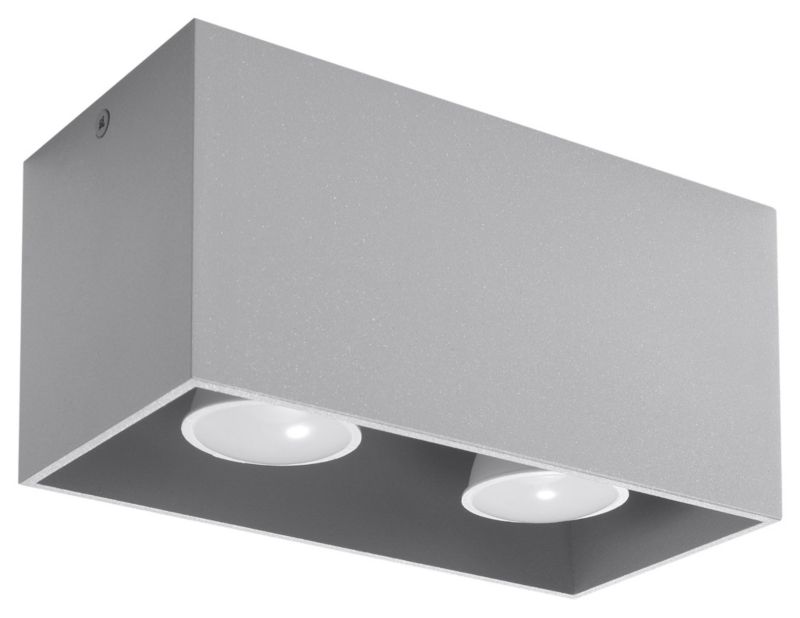 Spot sufitowy Sollux Lighting Quad szary 2 x GU10 x 40W IP20 wym: 20 x 10 cm - 1 szt.