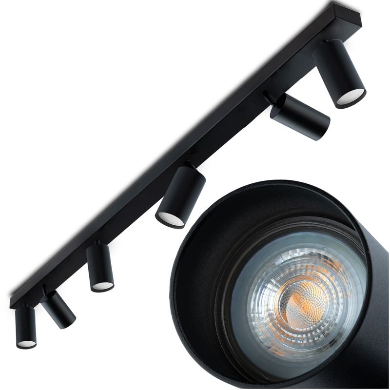 Lampa Sufitowa Lumiled Plafon Spot Tuba Reflektor Oprawa Halogenowa Skośna 6x GU10 1 szt.