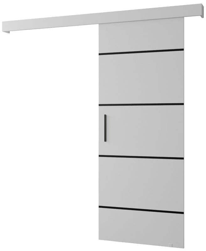 Drzwi przesuwne naścienne Abiks SALWADOR IV 80 biały mat + biały mat + czarny 1 szt.