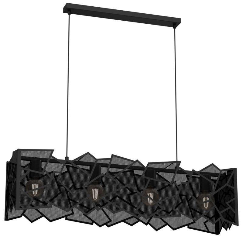 Lampa wisząca Luminex Camo czarny matowy wym: 110 x 90 x 20,5 cm 4xE27 x 15W 1 szt.