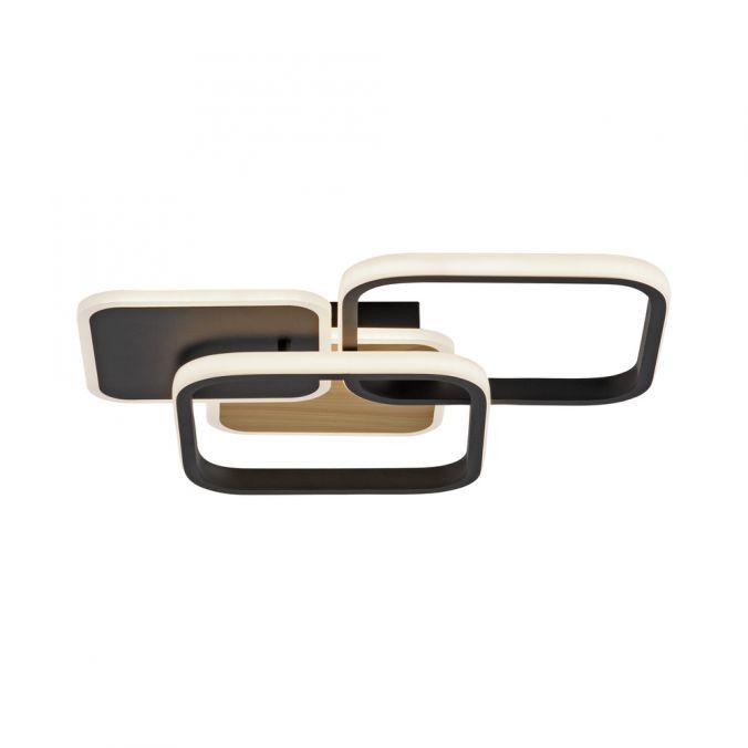 Lampa sufitowa wisząca Leuchten Direkt Sevent 4563 czarna-jasne drewno nowoczesna wbudowany LED 36W 1 szt.