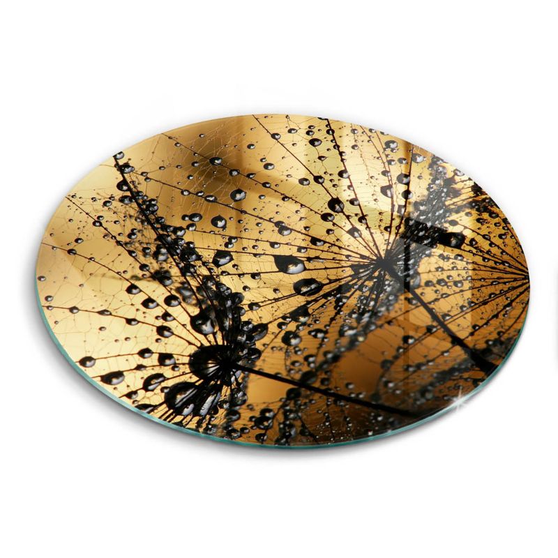 Okrągła szklana deska do krojenia Wallfluent fi40 cm Rosa i dmuchawce 1 szt.