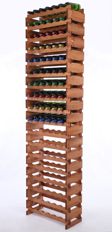 Stojak na wino MODO24 regał modułowy na butelki 18 leżni x 6 butelek montaż bez narzędzi impregnacja brązowa 1 szt.