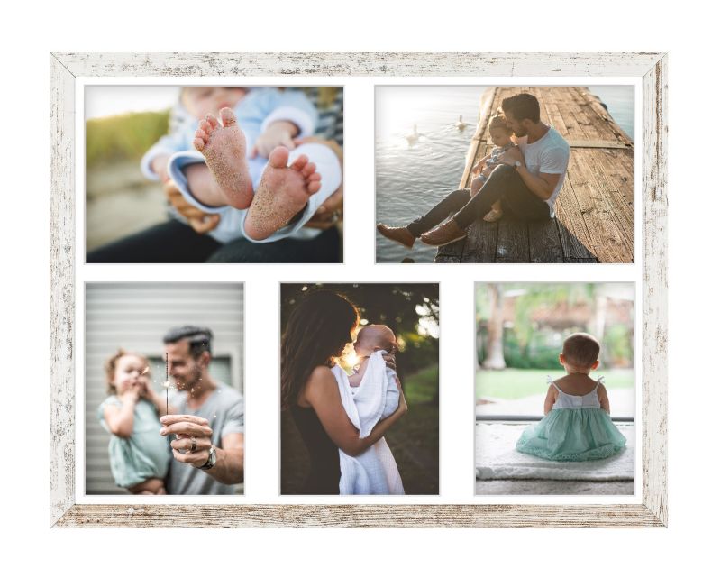 Ramka na 5 zdjęć Hekla 40x50x5 MDF galeria zdjęć bielona sosna 1szt.