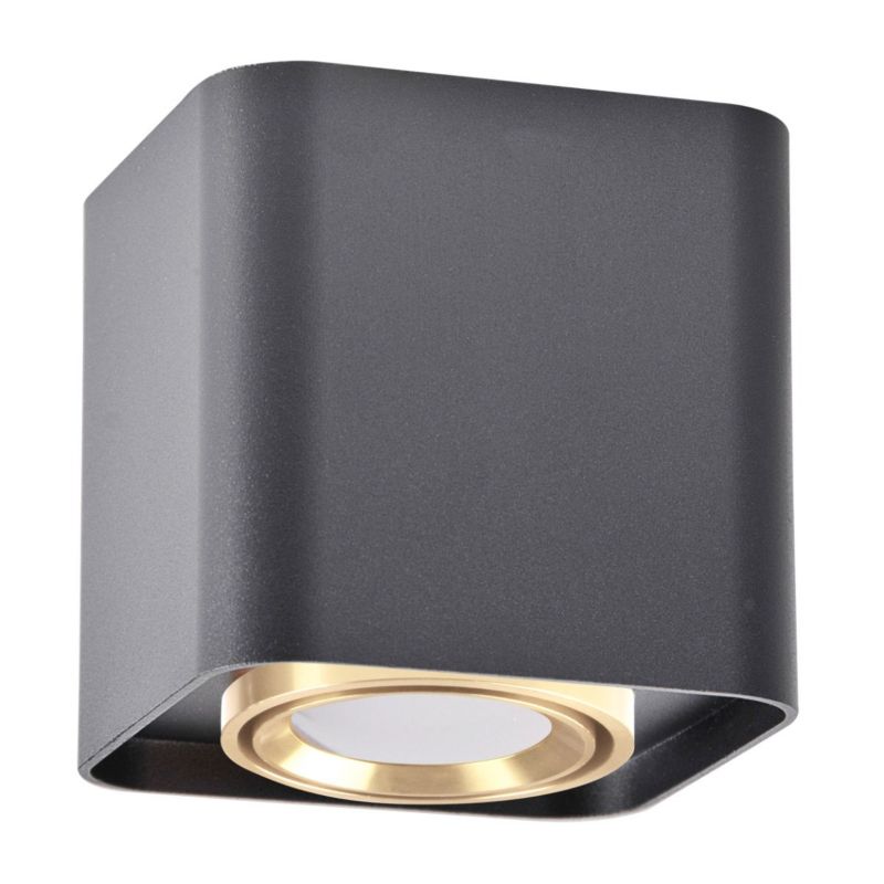 Oprawa sufitowa spot Polux Xeno czarno-złoty 1 x GU10 x 10W IP20 wym: 9,8 x 10 x 10 cm - 1 szt.