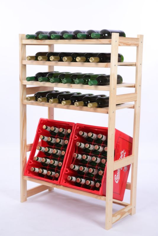 Regał na butelki i skrzynki MODO24 111,4 cm 5 półek naturalny 1 szt.