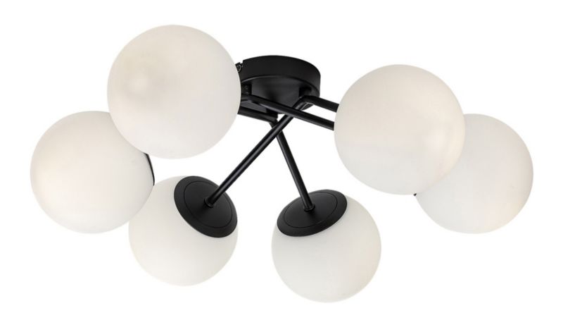 Lampa sufitowa wisząca Rabalux Meduza czarny matowa-biała wym: 18,5 x 55 cm 6xE14 x 1 szt.