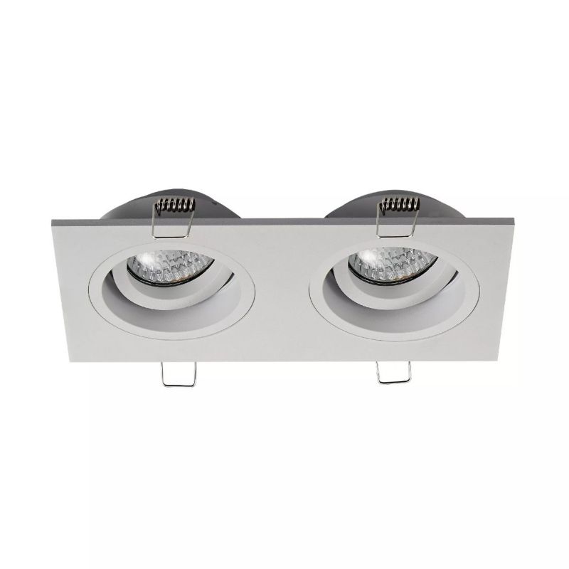 Oprawa sufitowa wpuszczana Zuma Line Chuck biała ruchoma 2 x GU10 x 50W IP20 wym: 3,8 x 9,5 x 19 cm prostokątna - 1 szt.