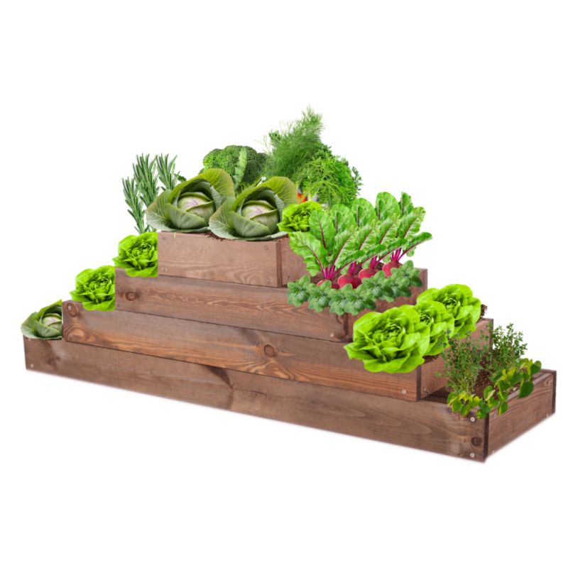 Skrzynia warzywna MODO24 regulowana donica 36x117x30 cm brązowe impregnowane drewno 1 szt