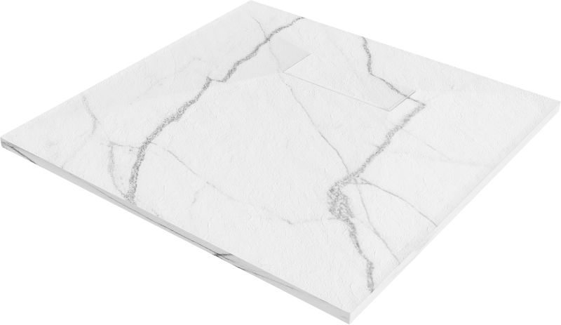 Brodzik kwadratowy Mexen Hugo biały kamień 80x80 cm 1 szt.