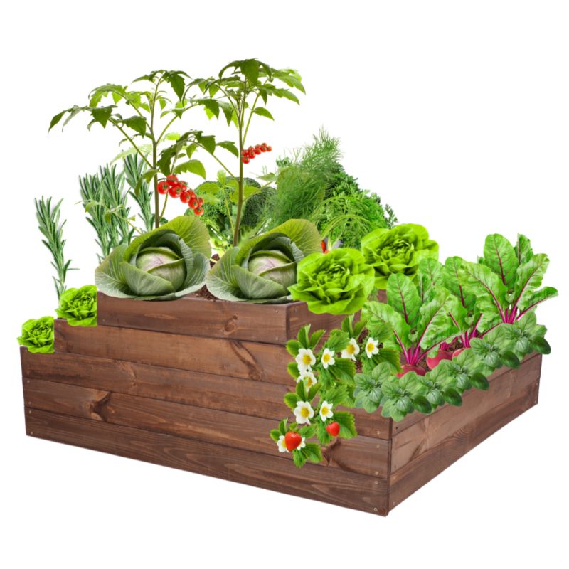 Skrzynia warzywna MODO24 regulowana inspekt 45x117x100 cm brązowe impregnowane drewno 1 szt