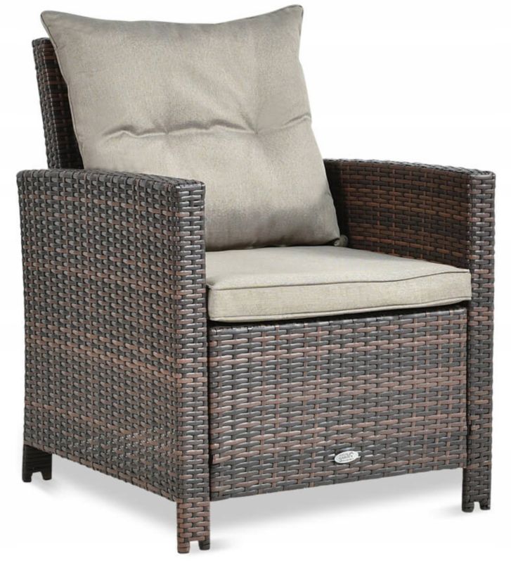 Fotel Ogrodowy Focus Garden Technorattanowy Duży Ibiza na Balkon Taras brąz 1 szt