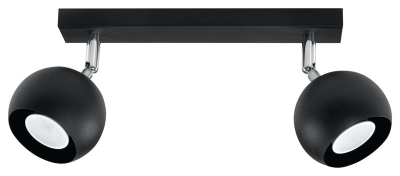 Spot oprawa sufitowa Sollux Lighting Oculare czarny-chromowany 2 x GU10 x 40W IP20 wym: 30 x 30 cm - 1 szt.