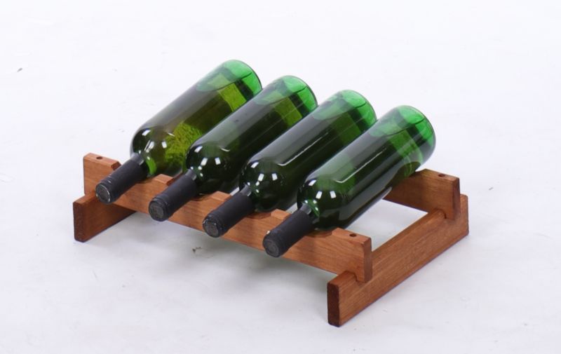 Stojak na wino MODO24 regał modułowy na butelki 1 leżnia x 4 butelki montaż bez narzędzi impregnacja brązowa 1 szt.