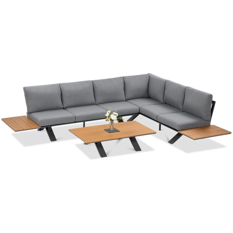 Zestaw Mebli Ogrodowych Focus Garden Narożnik Ogrodowy Stolik Kawowy Sorrento Brązowy 1 kpl