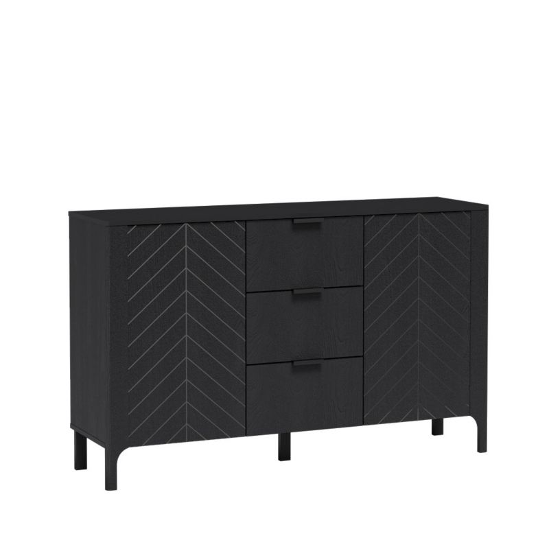 Komoda z szufladami Bettso Lumi szeroka do salonu czarny 1szt.