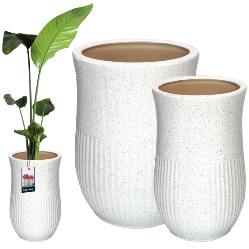 Doniczka ceramiczna KOTARBAU z odpływem biała 2 szt.