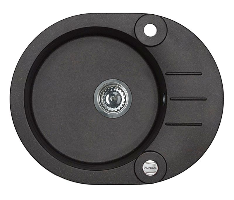 Zlewozmywak granitowy Alveus ROLL 40 kol. 91 czarny (59,5x47,5) 1-komorowy 1szt