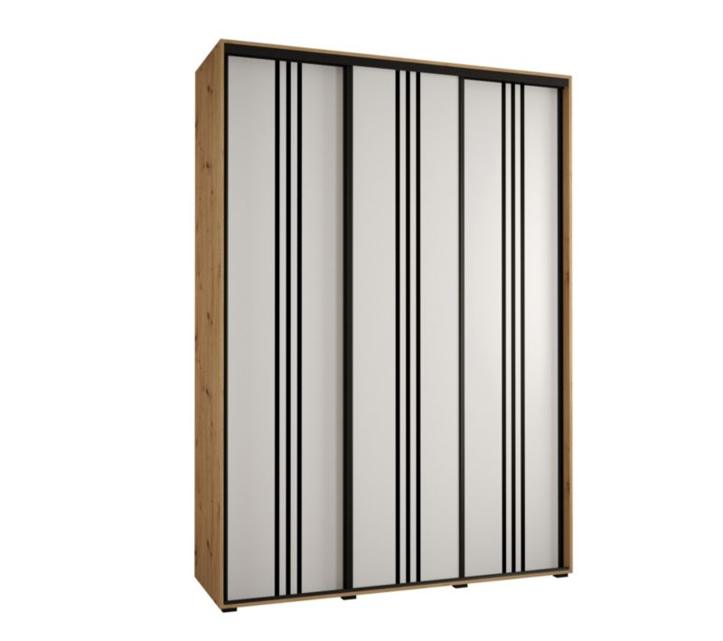 Szafa przesuwna Abiks DAVOS 6 wysoka szer.180cm gł.60cm artisan/biały/czarny 1szt.