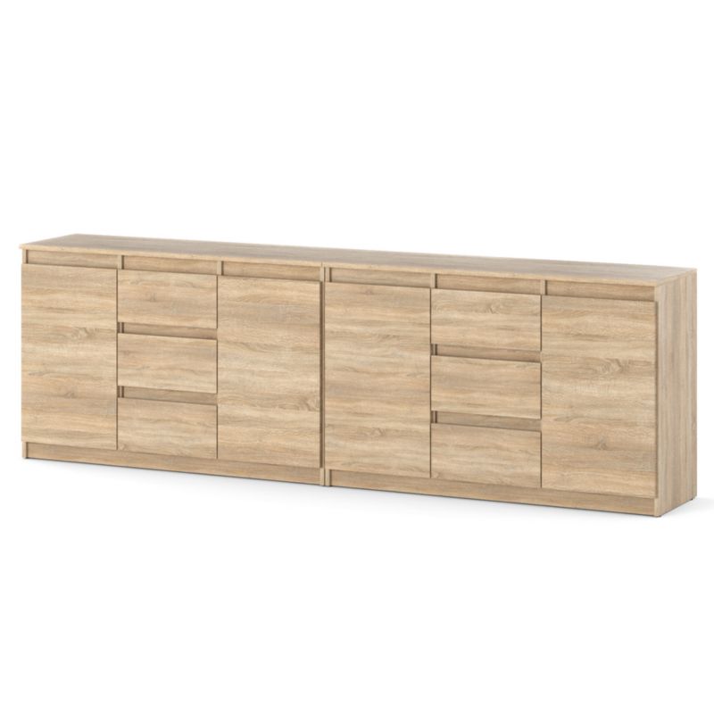 Komoda Hurtownia-Mebli Szuflady 6 Agna Best 240cm Dąb Sonoma Dąb Sonoma 240x35x75 cm 1szt.