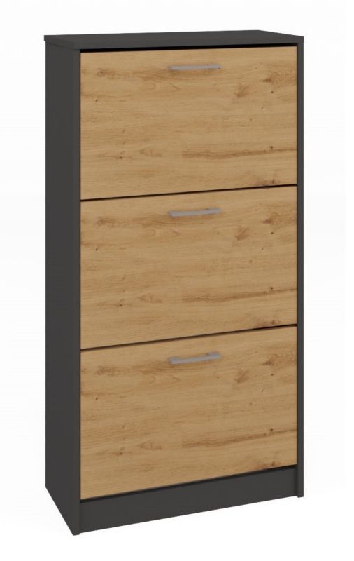 Szafka Na Buty Topeshop Na Obuwie Paula Antracyt Dąb Artisan 28x60x116 cm 1 szt.