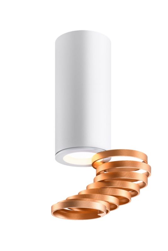 Oprawa sufitowa spot Candellux Tuba biało-złoty 1 x GU10 x 15W IP20 wym: 6 x 6 cm - 1 szt.