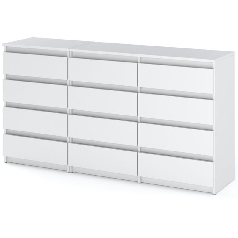 Komoda Hurtownia-Mebli Szuflady 12 Zestaw komód Hugo 84 180cm Biały Mat Biały Mat 180x33.5x92.5 cm 1szt.