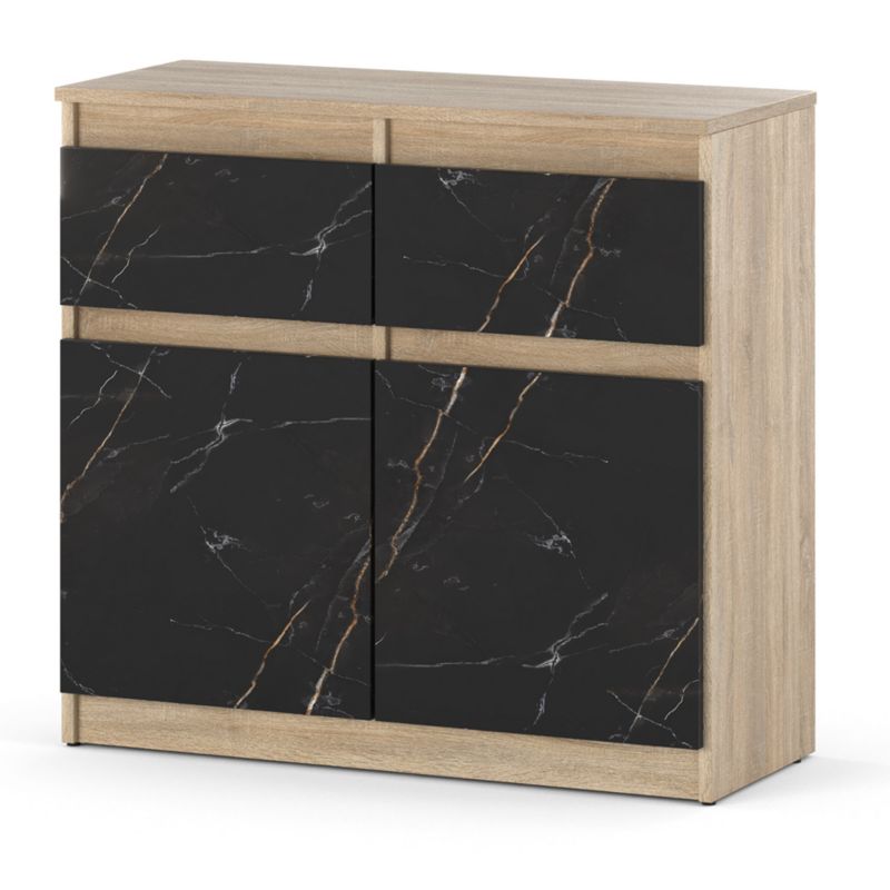 Komoda Hurtownia-Mebli Szuflady 2 Oleksa 2D2SZ 80cm Dąb Sonoma San Sebastian 80x35x75 cm 1szt.